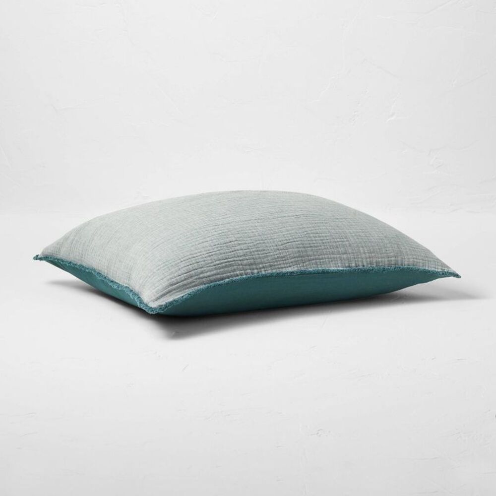Casaluna - King/California King Textured Chambray Cotton Comf Blue - Picture 5 of 5